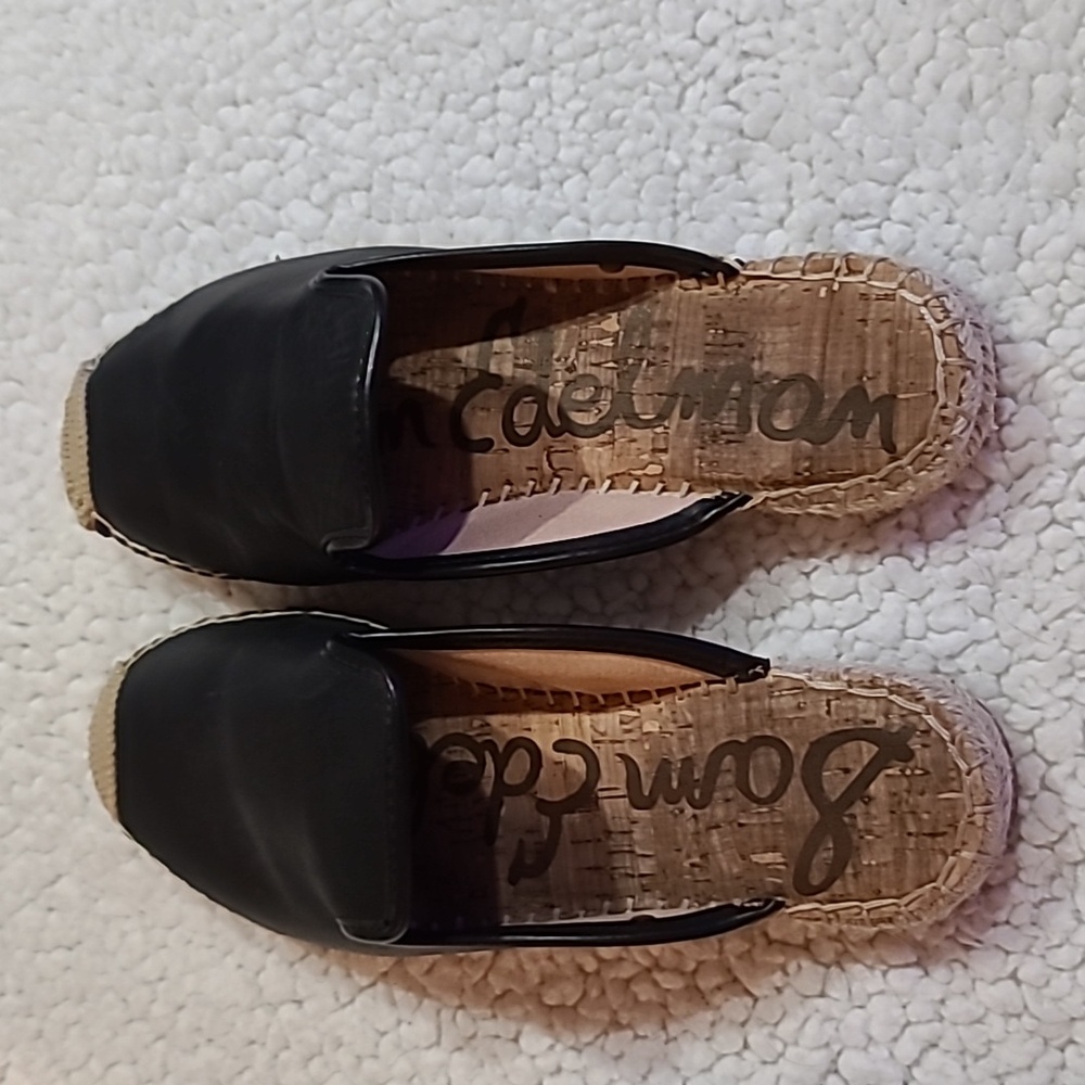 Sam Edelman Black Leather Espadrille Mules Size 8 - Picture 7 of 7